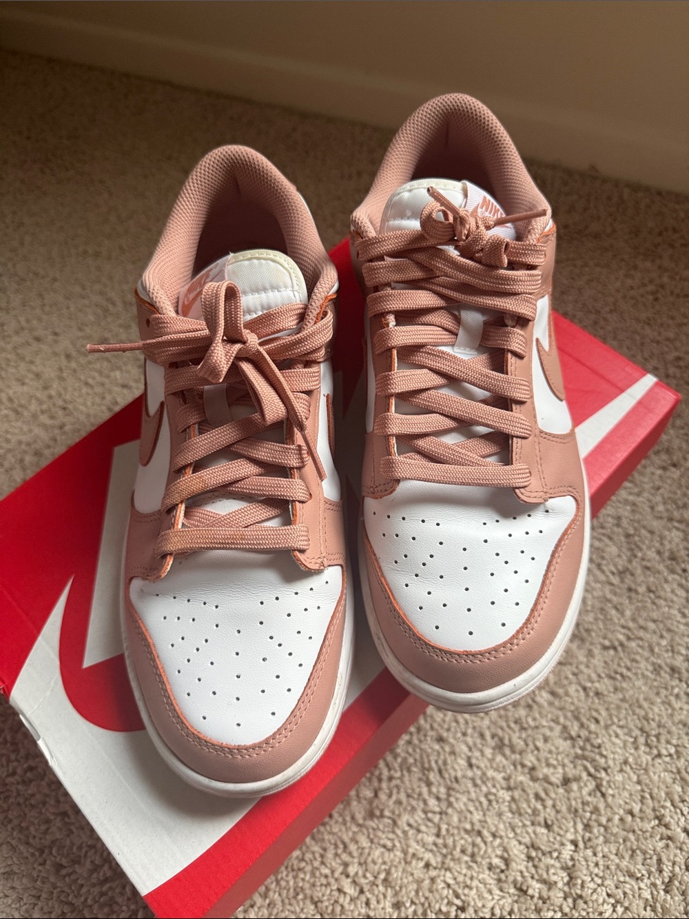 Nike Women’s Low-Top Sneakers in Dusty Pink and White - Picture 2 of 5